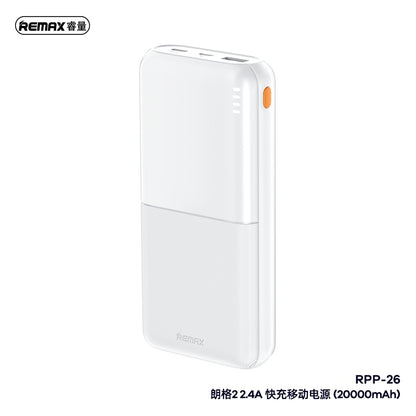 Remax RPP-26 Lango II 20000mAh 3C CCC Certified Power Bank PowerBank Portable Battery Charger Type-C