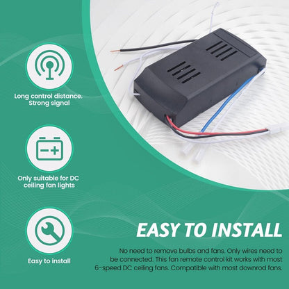 Smart Universal Ceiling DC Fan Lamp Remote Control Kit Receiver 6 Speed Timing Wireless Controller