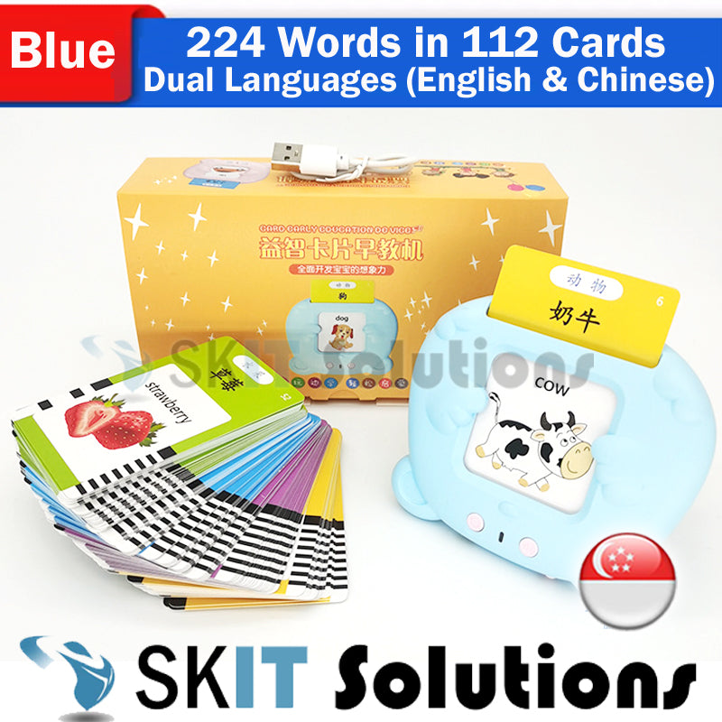 Bilingual Talking Flash Cards Reader Machine Device Flashcards Kids Toddlers Baby Educational Toys Speech Therapy Learning