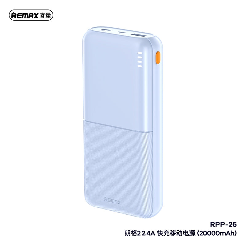 Remax RPP-26 Lango II 20000mAh 3C CCC Certified Power Bank PowerBank Portable Battery Charger Type-C