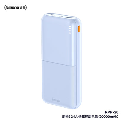 Remax RPP-26 Lango II 20000mAh 3C CCC Certified Power Bank PowerBank Portable Battery Charger Type-C