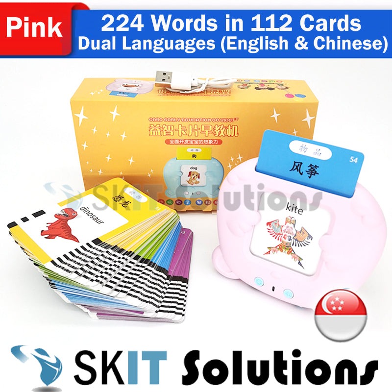 Bilingual Talking Flash Cards Reader Machine Device Flashcards Kids Toddlers Baby Educational Toys Speech Therapy Learning