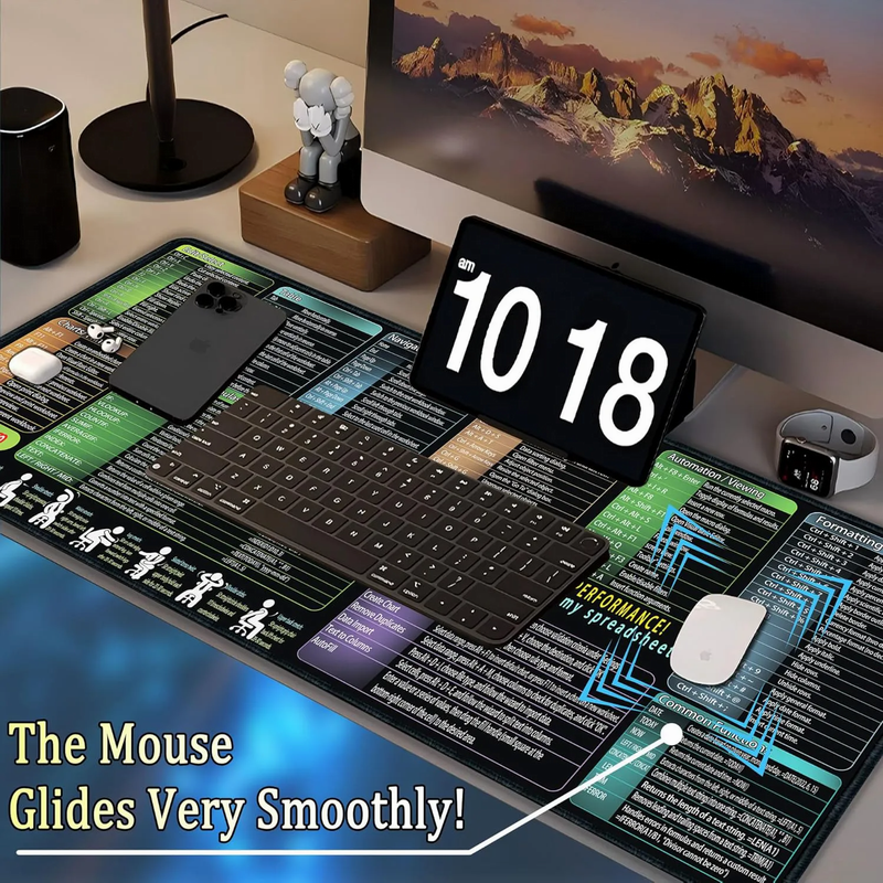 Gaming Mouse Pad XXL Keyboard Shortcuts Desk Mat 800x300mm 900x400mm Large Extended Office Mousepad