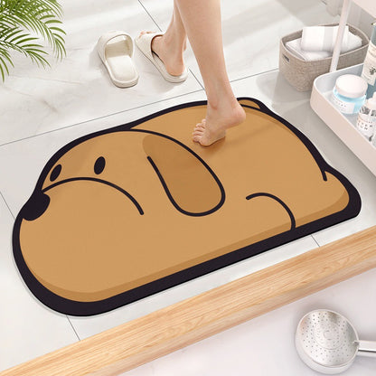 Cute Cartoon Super Absorbent Diatomite Floor Mat Bathroom Non-Slip Diatom Mud Floormat Soft Bath Room Mat Bedroom Toilet