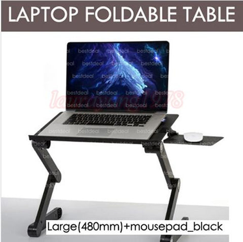 480 x 263 mm Laptop Table with Mouse Pad ★ 360° Adjustable Foldable Notebook Pc Desk Table Vented Stand Portable Bed Tray