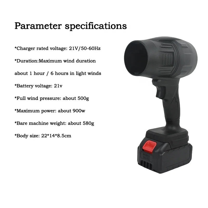 Cordless Electric Turbo Jet Fan Blower Air High Power Rechargeable Blow Leaf Water Dust Car Garden