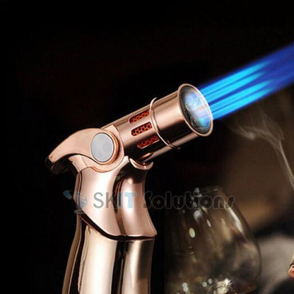 Quad 4 Jet Flame Torch Lighter Adjustable BlowTorch Nozzles Blow Torch Gas Straight Ignition Refillable Butane Windproof