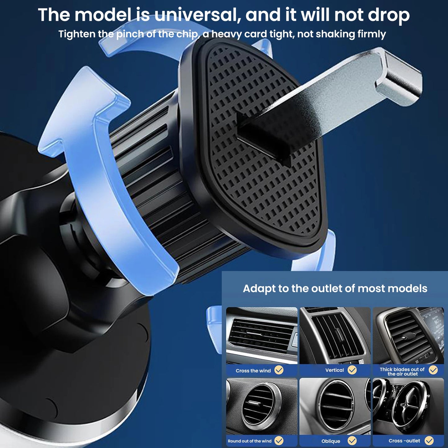 Vacuum Adsorption Suction Car Air Vent Mobile Phone Holder Mount Bracket + Wireless Charging Charger