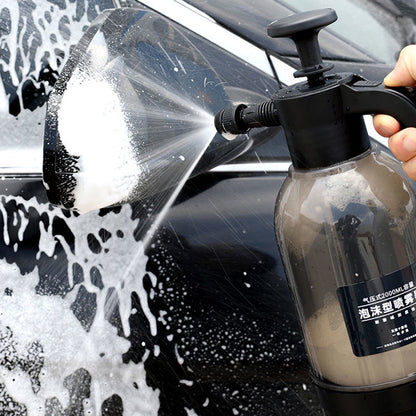 2000ML Pressurized Car Wash Snow Foam Sprayer Bottle High Pressure Spray Manual Air Pressure Aircon Washing Cleaning