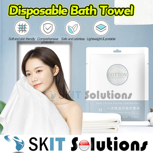 【BUNLDE OF 5】Travel Disposable Bath Towel Face Towel For Hotel Business Trip Uncompressed Set Travel Essentials