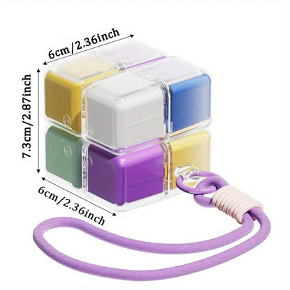 Portable Magnetic 8 Compartment Pill Organizer Case Waterproof Medicine Storage Box with Lanyard