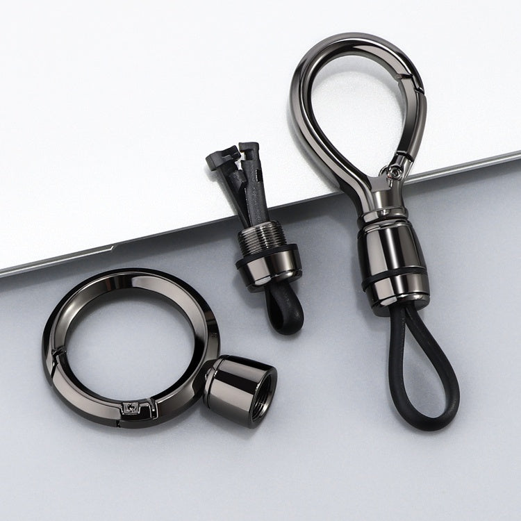 Car Hanging Rope Keychain Metal Key Holder Rotatable Key Ring Silicone Loop for Car Motorcycle Keys
