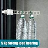 8-Holes Drying Rack Clip on Window Frame Balcony Door Cabinet Clothes Laundry Hanger Hanging Rod Stand Shelf