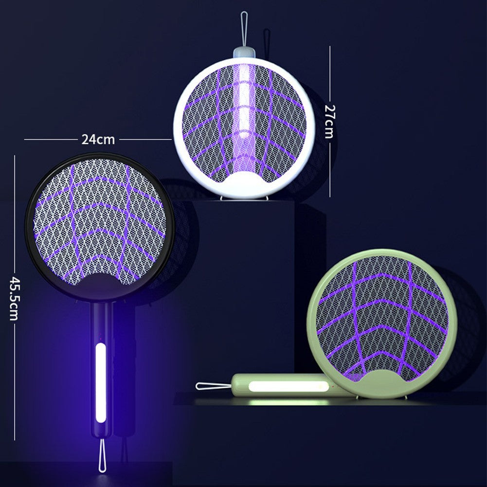 3in1 Electric Mosquito Swatter UV Light Lamp Trapper USB Rechargeable Bug Fly Zapper Killer Racket