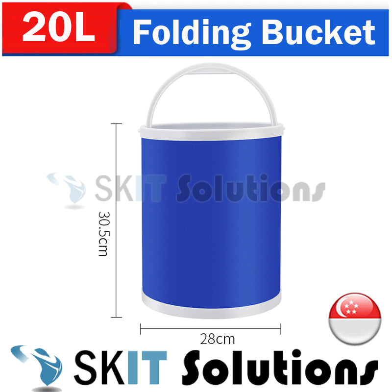 20L/13L/11L/9L Round Folding Water Pail Bucket Foldable Barrel Dish Tub Car Washing Fishing Camping Mopping Gardening