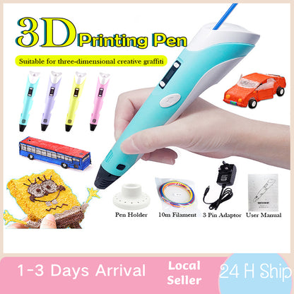 3D Printing Drawing Graffiti Painting Pen Digital Display PLA Filament Creative DIY Gift Kids Children