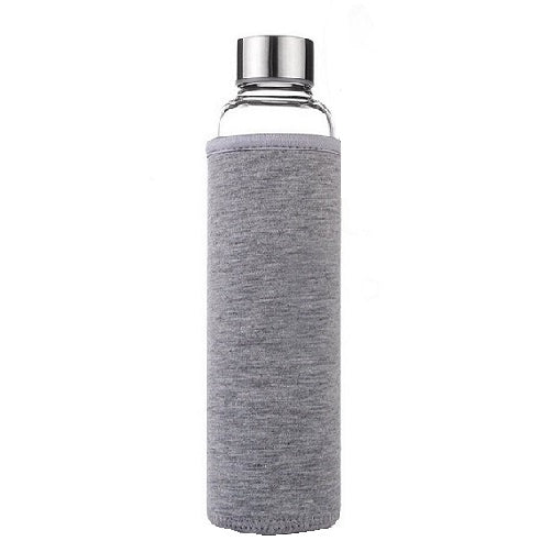 500ml BPA Free Glass Water Bottle with Tea Filter Infuser & Protective Sleeve Bag