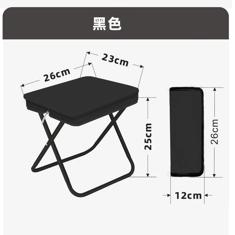 Foldable Camping Stool with Carry Bag Travel Outdoor Portable Folding Chair Lightweight Compact Seat