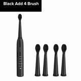 Powerful Ultrasonic Electric Toothbrush USB Rechargeable Adult Electronic Washable Power Ultra Sonic Tooth Brush+4 Heads