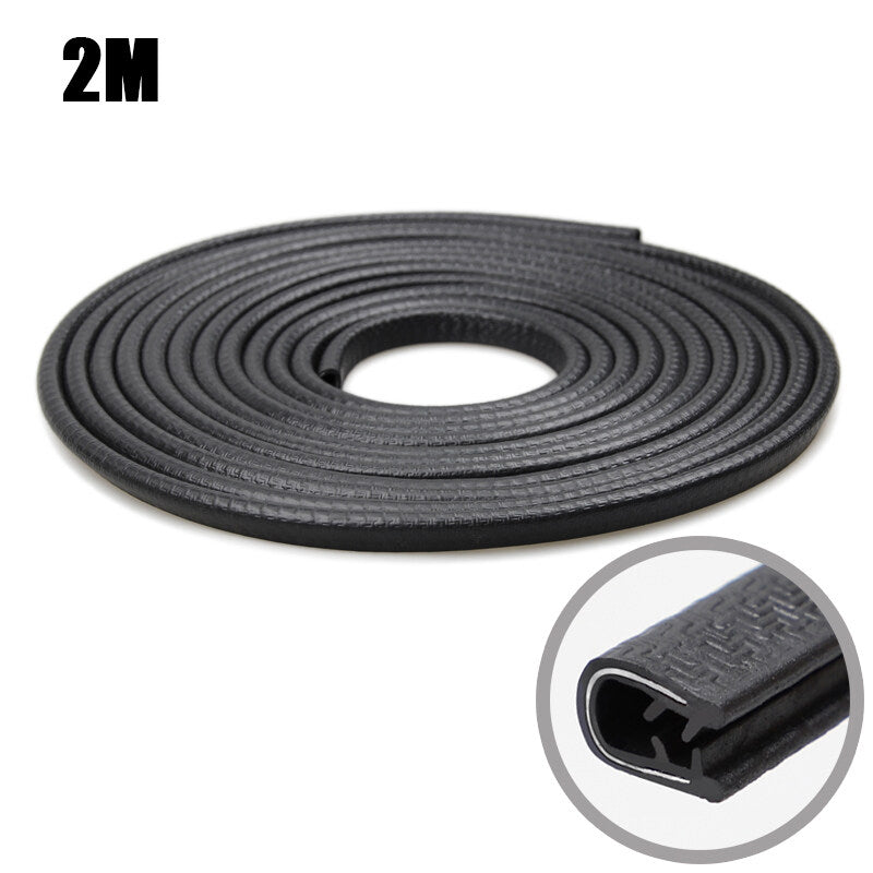 2/5M Car Door Edge Bumper Anti-Collision Strip Protector U Shaped Steel Plate Dustproof Seal Scratch