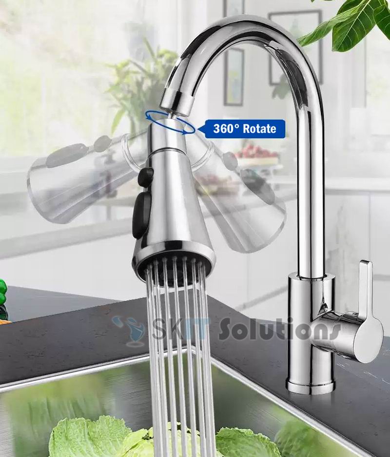 360° Rotate Tap Faucet Aerator Extender w/ 3 Function Mode Kitchen Bathroom Splash Filter Nozzle Spray Head Water Saving