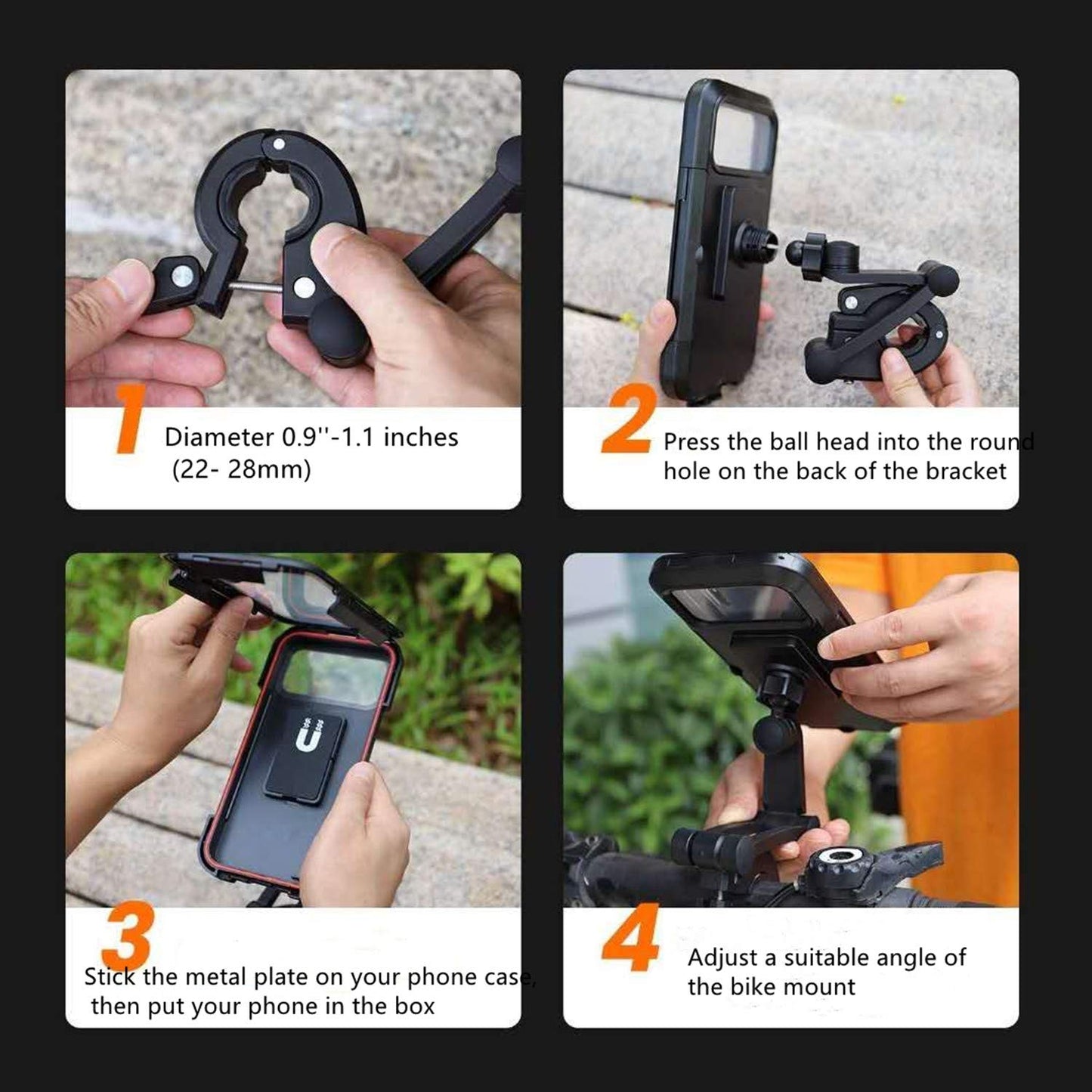 Waterproof Bicycle Motorbike Handlebar Mobile Phone Holder Case Cover Motorcycle Bike Smartphone Stand Mount Bracket