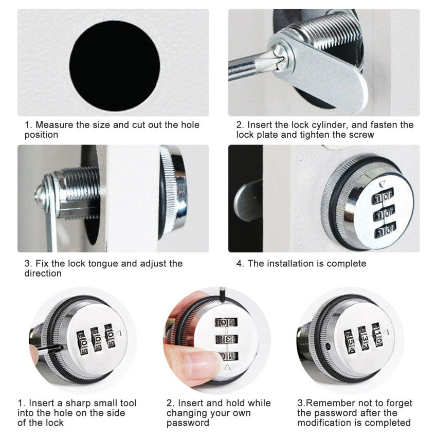 SG HDB Condo Mailbox Lock Mechanical Mail Letter Box Lock Keyless Cabinet 3 Digits Combination Code Password 20mm 30mm