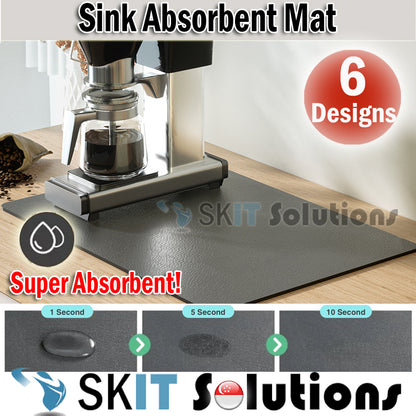 Kitchen Sink Absorbent Mat Dish Drying Draining Anti-Mould Diatomite Absorption Placemat Drain Pad