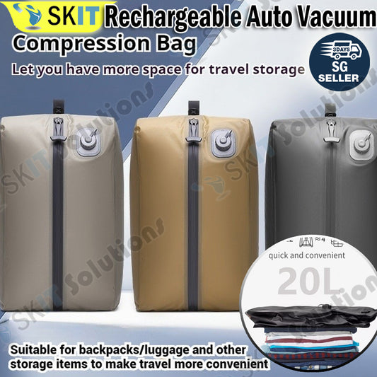 Rechargeable Automatic Vacuum Storage Bag USB-C Airtight Compression Bag for Travel Luggage Clothes