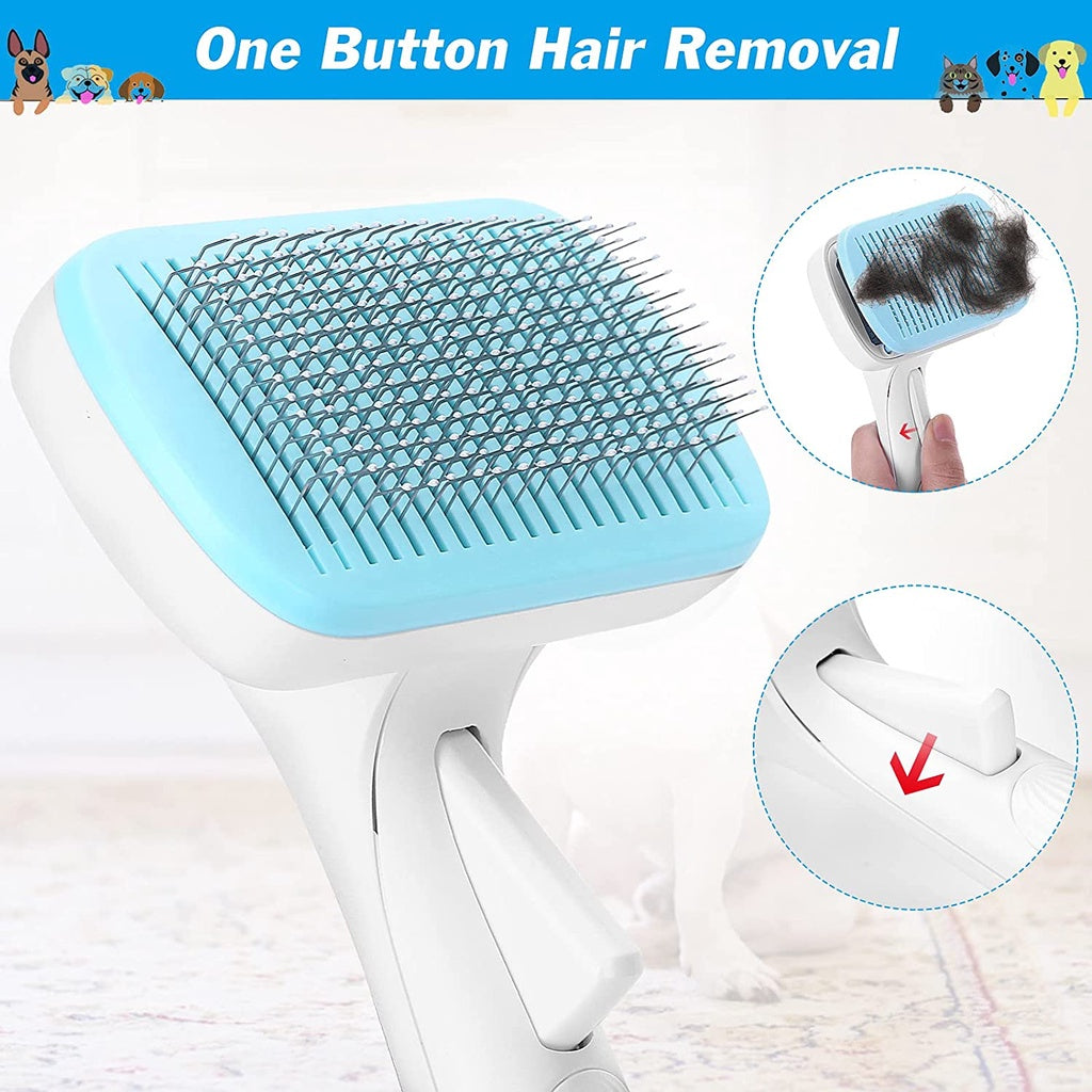 Self-Cleaning Pet Grooming Brush for Cats & Dogs
