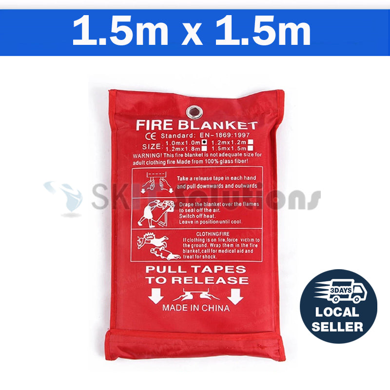 Emergency Fire Blanket Fiberglass Fireproof Safety Escape Tool for Kitchen Home Office Car