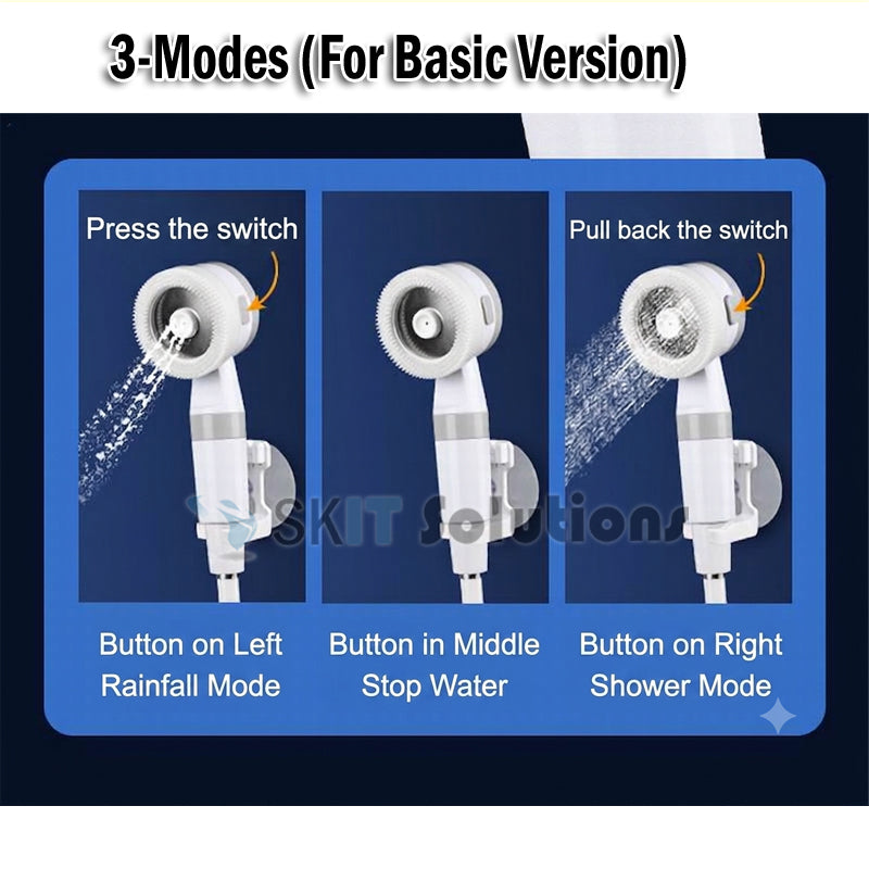 Portable Electric Shower Pump Set for Camping Outdoor Head Sprayer Water frm Bucket for Traveling Gardening Pet Cleaning