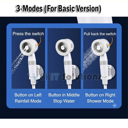 Portable Electric Shower Pump Set for Camping Outdoor Head Sprayer Water frm Bucket for Traveling Gardening Pet Cleaning