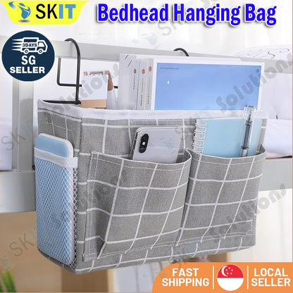 Bedside Hanging Bag Bed Storage Pocket Tidy Organiser Bedhead Sofa Pouch Phone Holder Tablet Pocket