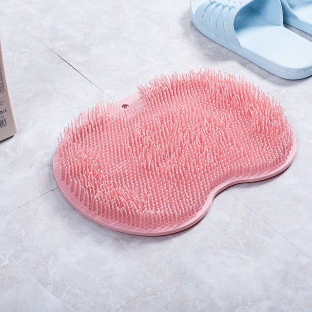 Bath Foot Massage Pad w/ Suction Cup Lazy Silicone Shower Back Rub Scrub Brush Anti-Slip Bath Mat Bathroom Accessories