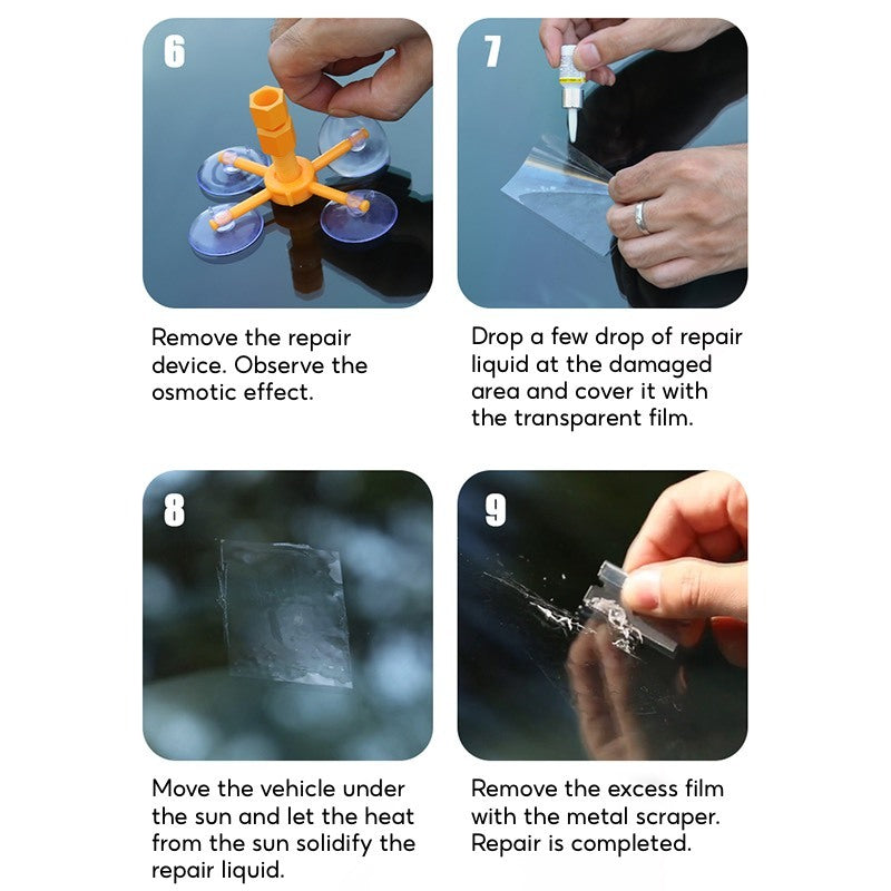Car Windshield Glass Crack Repair Kit Nano Fluid Resin DIY Cracked Window Automotive Accessory Tool