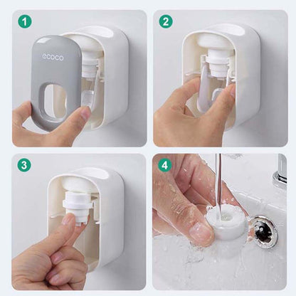 Ecoco Automatic Smart Toothpaste Squeezer Dispenser Holder No Drill Hole Bathroom Accessories Wall Mount