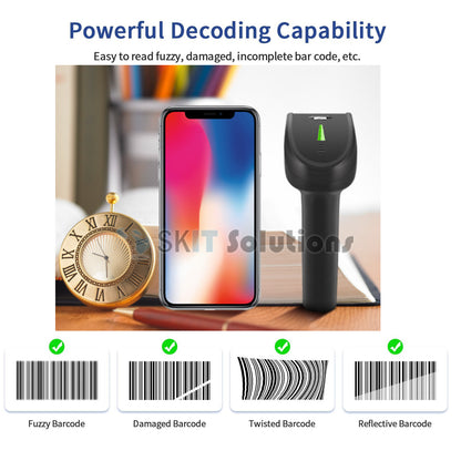Symcode 1D/2D/QR Barcode Wired/2.4GHz Wireless/Bluetooth Scanner Handheld Laser Scan Screen Bar Code Reader