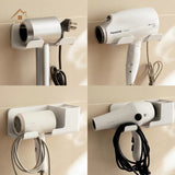 Wall-mounted Hair Dryer Rack Holder without Drilling Toilet Adhesive Traceless Bracket Bathroom HairDryer Storage Shelf