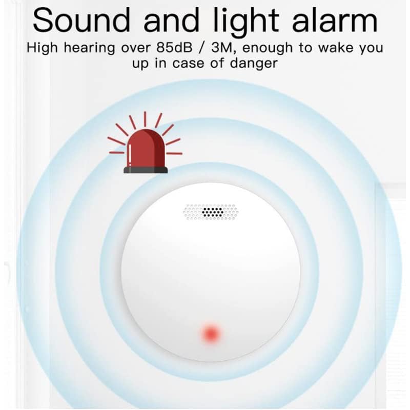 SCDF Listed Smoke Detector Wireless 10 Year Battery Home Smart Life Tuya WiFi Mobile App Fire Alarm