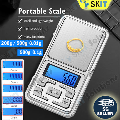 Mini Digital Pocket Weighing Scale 0.01g 0.1g Precision Jewelry Kitchen Herb Powder Gram Scale LCD
