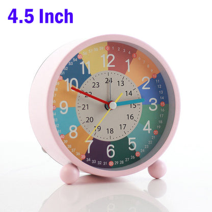 3.5 4.5 Inch Cute Silent Kids Educational Alarm Clock USB AA Battery Table Night Light Non-Ticking