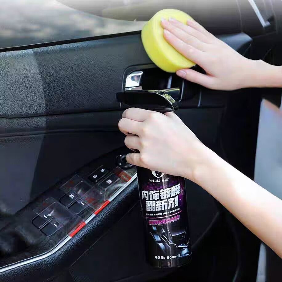 Car Plastic Restorer Leather Repair Spray Dashboard Trim Vinyl Rubber Cleaner Polish Shine Protect