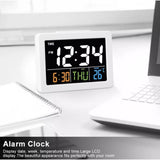 Digital LCD Alarm LED Table Clock with Large Display, BackLight Voice Control, World Time, Timer, Calendar
