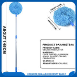 Ceiling Fan Duster w/ Extendable Pole Absorb Dust Telescopic Rod Washable Fiber Aircon Wall Cleaner Cleaning Brush Tools