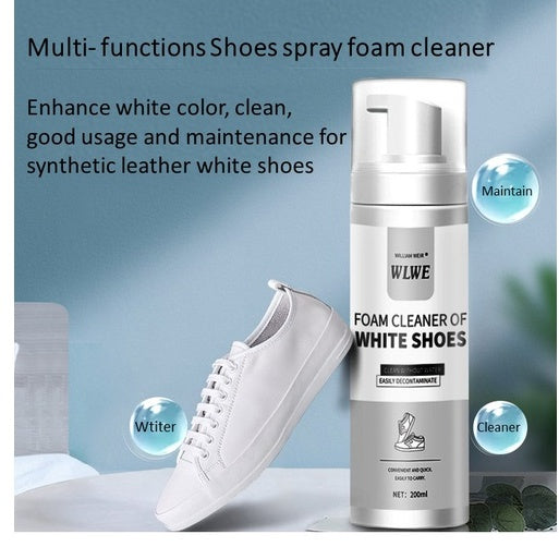 Multi-Function White Shoe Foam Cleaner Handy Shoes Spray 200ml White Sneaker Shoe Dirt Stain Spray Cleaner No Washing