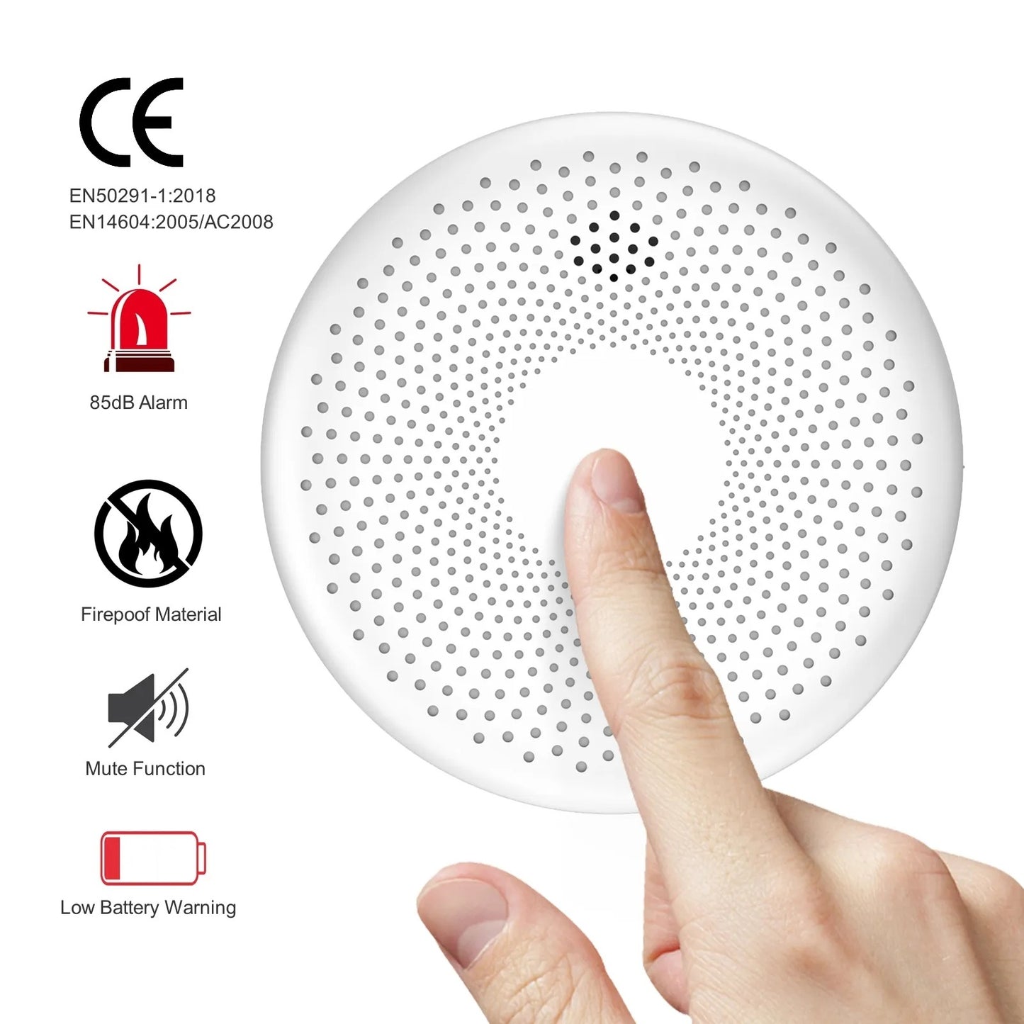 2in1 Combination Smoke Carbon Monoxide CO Detector 10yr Battery Home Wireless Smart WiFi Fire Alarm