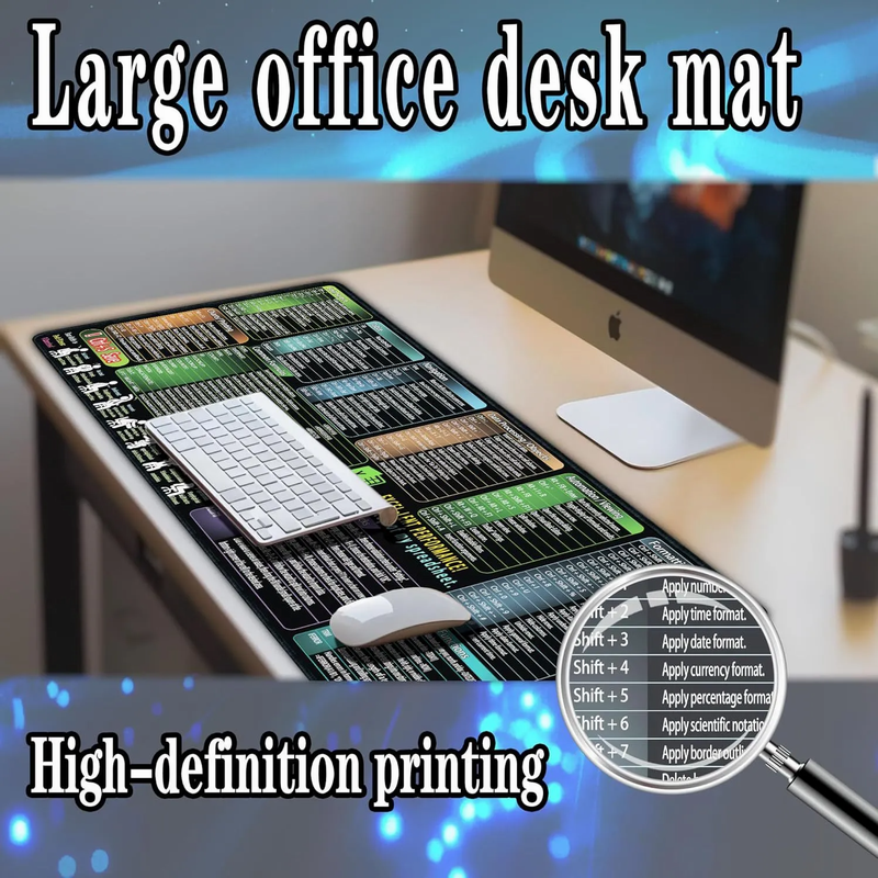 Gaming Mouse Pad XXL Keyboard Shortcuts Desk Mat 800x300mm 900x400mm Large Extended Office Mousepad