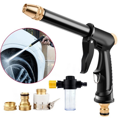 High Pressure Water Spray Gun Nozzle Adjustable 360 Rotating Jet Sprayer for Car Wash Garden Cleaning
