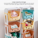 2/3/4 Tier Children's Toy Storage Rack Cabinet Organizer Kids Rolling Cart Activity Space Saver Shelf w/ Wheel Casters